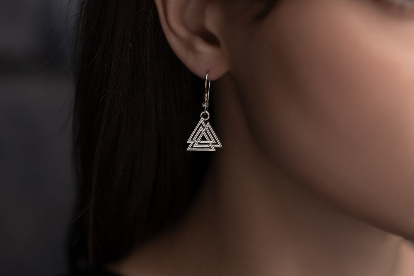 vkngjewelry Earrings Valknut Viking Earrings, Sterling Silver Norse Jewelry