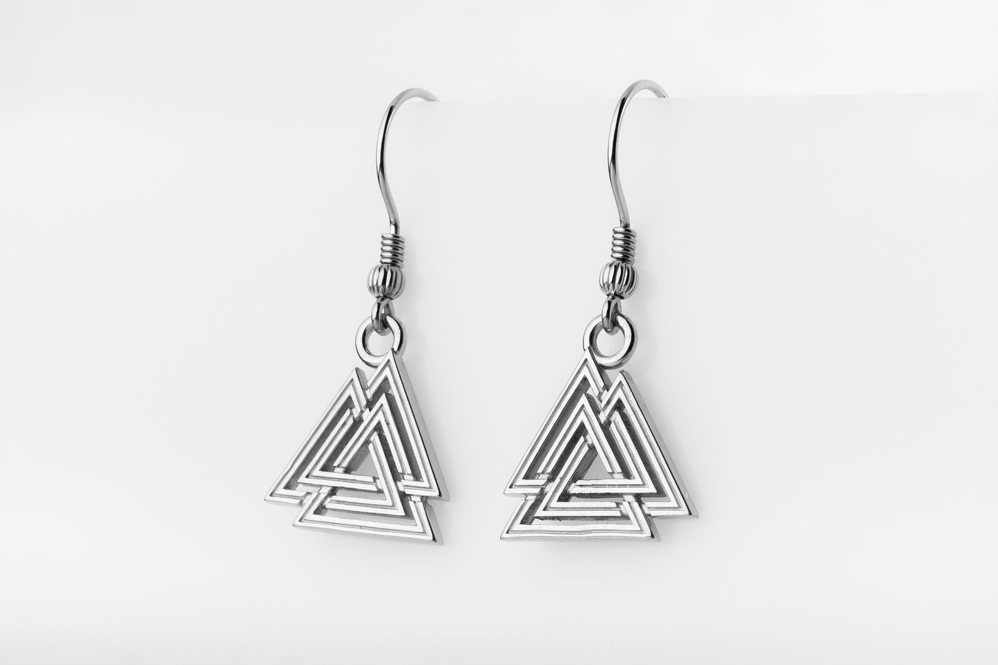 vkngjewelry Earrings Valknut Viking Earrings, Sterling Silver Norse Jewelry