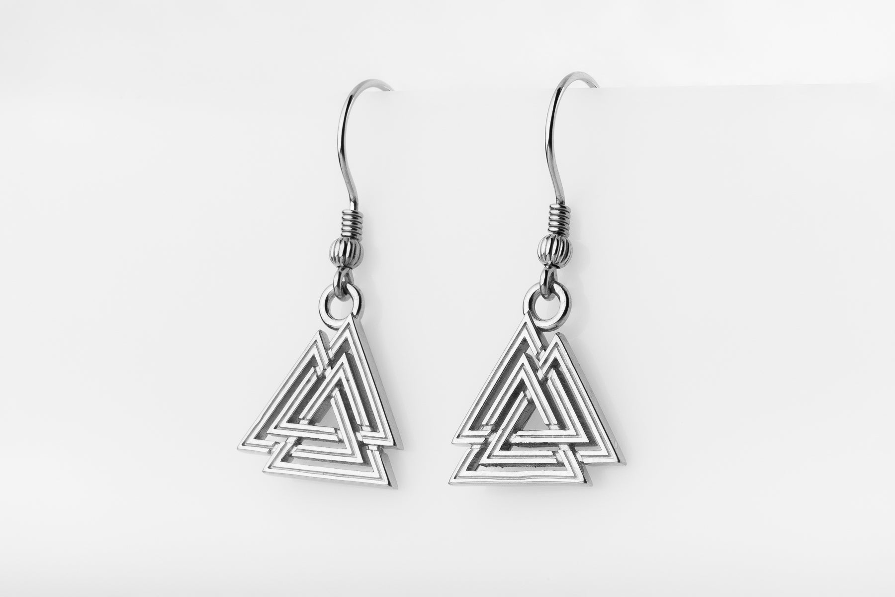 vkngjewelry Earrings Valknut Viking Earrings, Sterling Silver Norse Jewelry