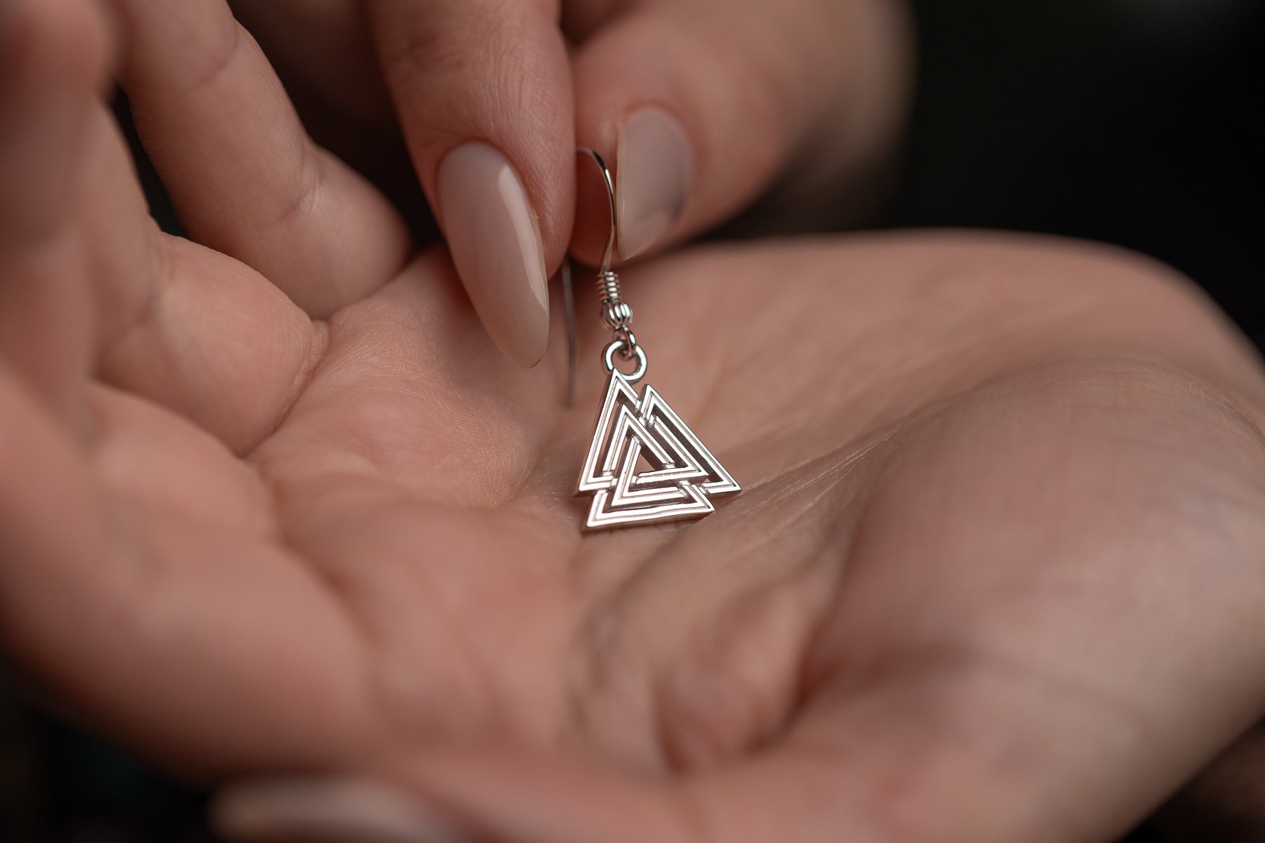 vkngjewelry Earrings Valknut Viking Earrings, Sterling Silver Norse Jewelry