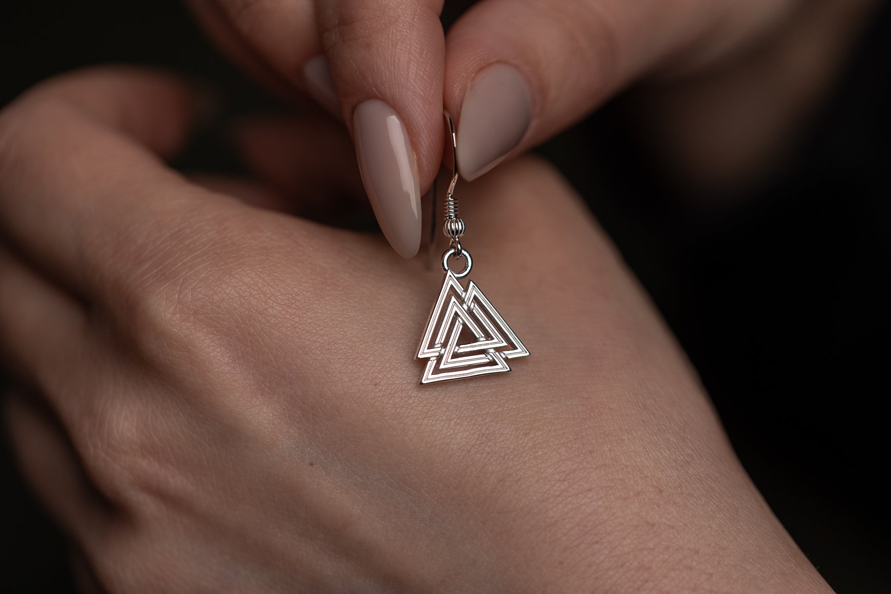 vkngjewelry Earrings Valknut Viking Earrings, Sterling Silver Norse Jewelry