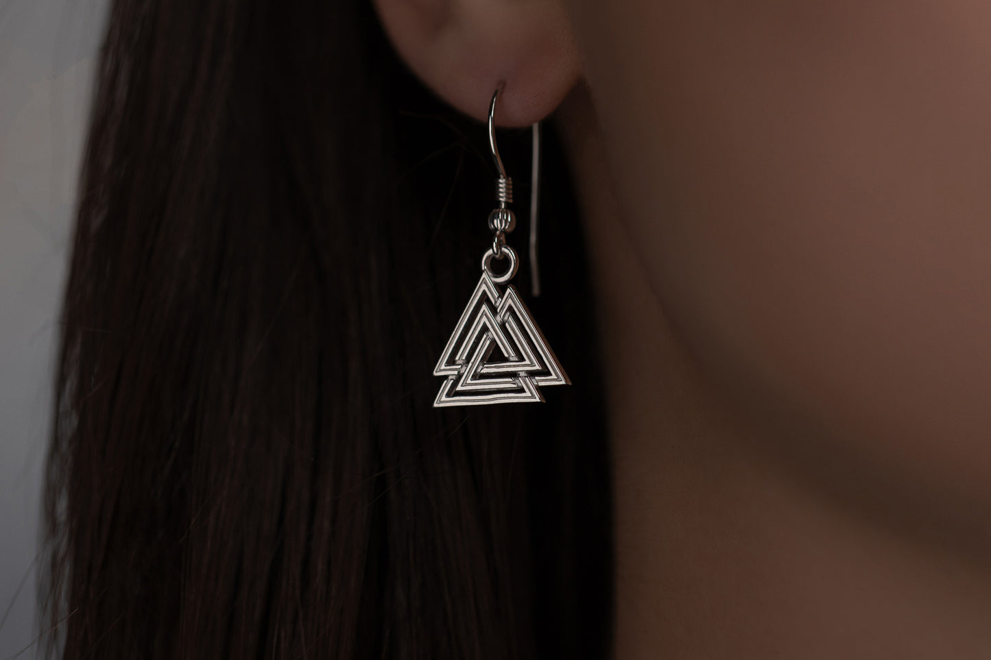 vkngjewelry Earrings Valknut Viking Earrings, Sterling Silver Norse Jewelry