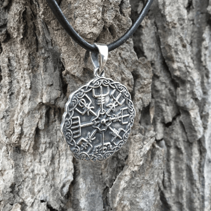 vkngjewelry Pendant VEGVISIR COMPASS CELTIC KNOTWORK 925 STERLING SILVER PENDANT