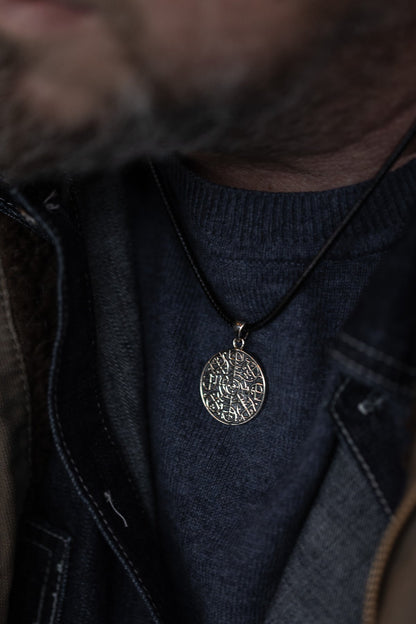 vkngjewelry Pendant Brass Vegvisir Pendant Handcrafted Nordic Compass Necklace