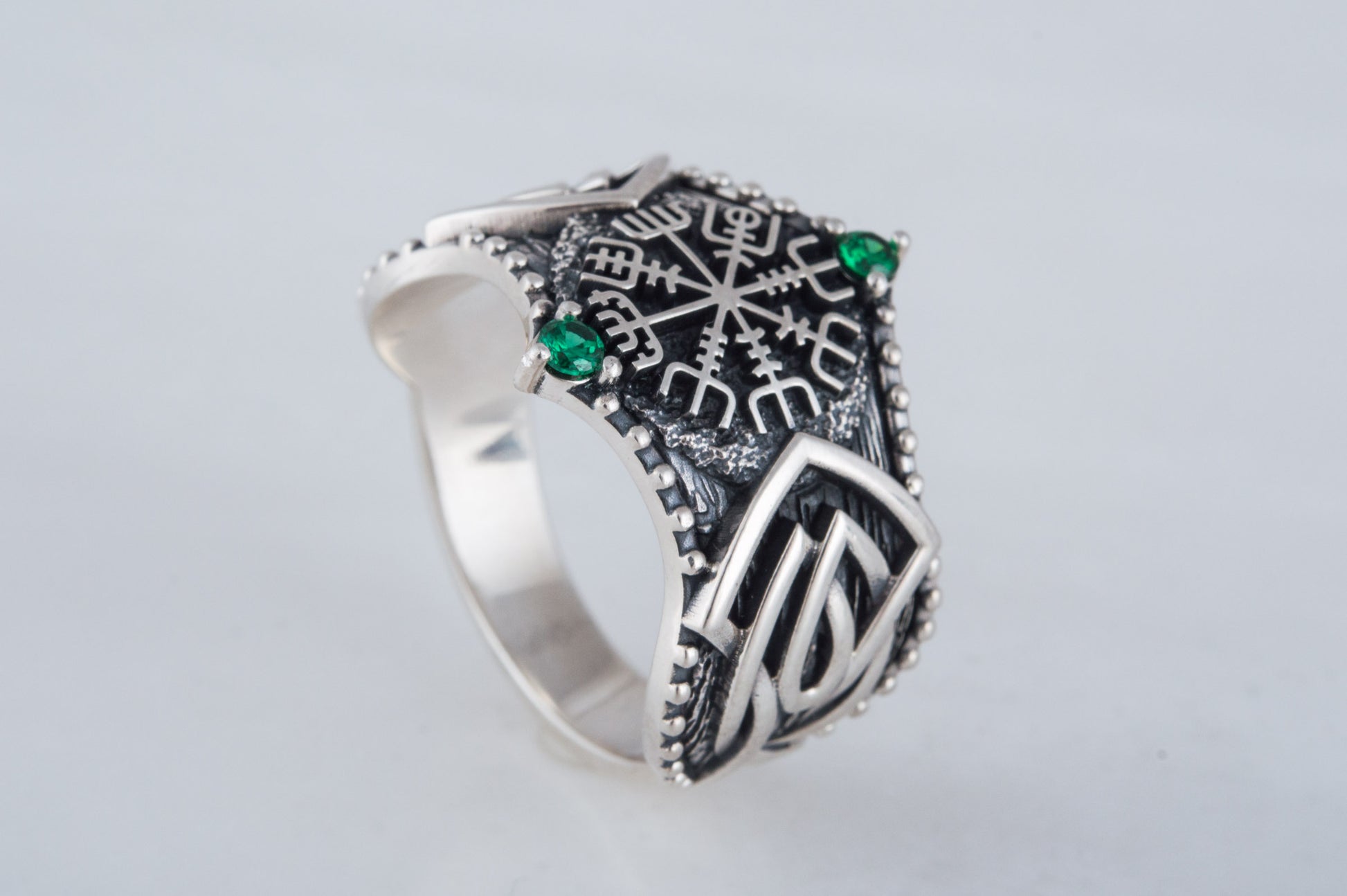 vkngjewelry Ring Handcrafted Vegvisir Symbol Norse Ornament Sterling Silver Ring