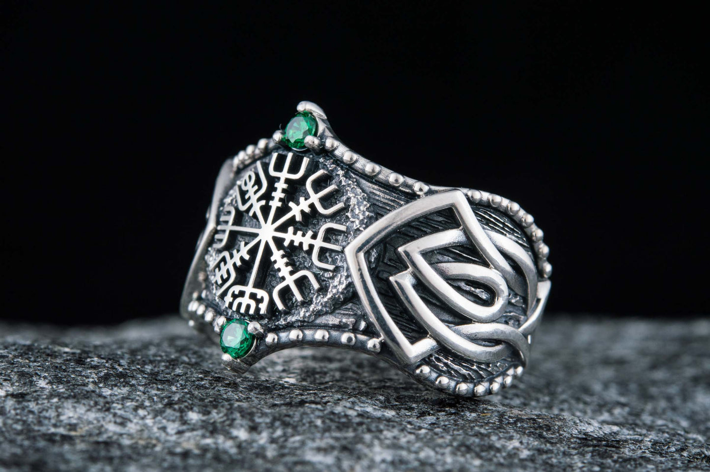vkngjewelry Ring Handcrafted Vegvisir Symbol Norse Ornament Sterling Silver Ring