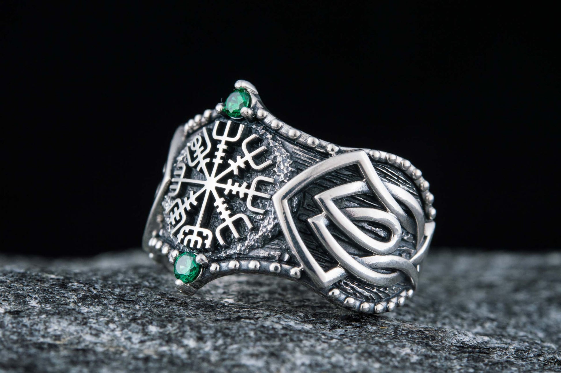 vkngjewelry Ring Handcrafted Vegvisir Symbol Norse Ornament Sterling Silver Ring