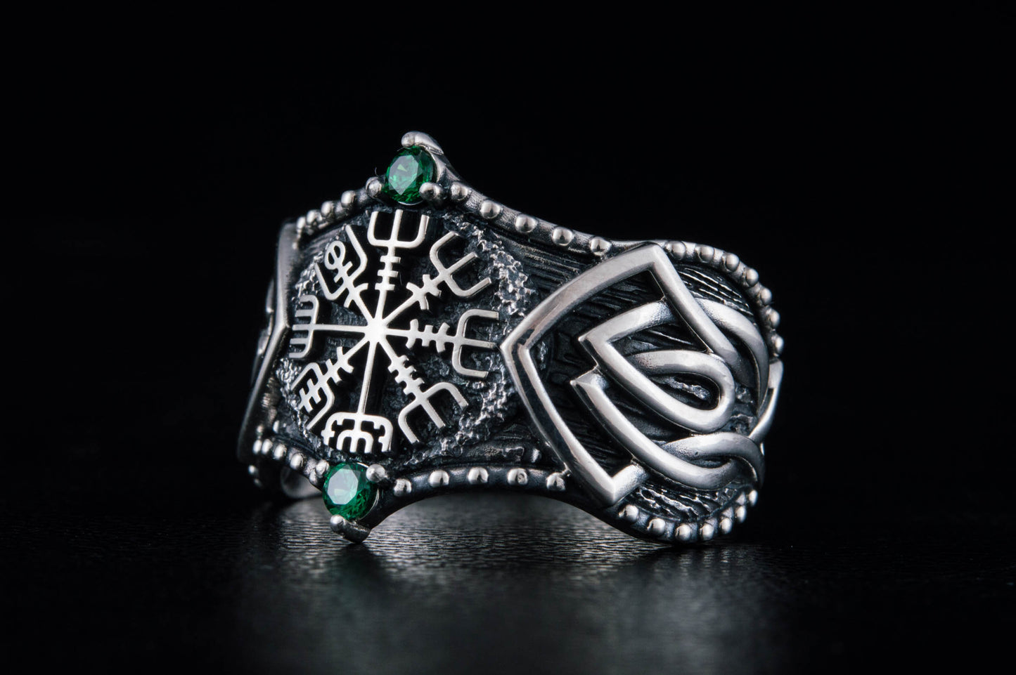 vkngjewelry Ring Handcrafted Vegvisir Symbol Norse Ornament Sterling Silver Ring