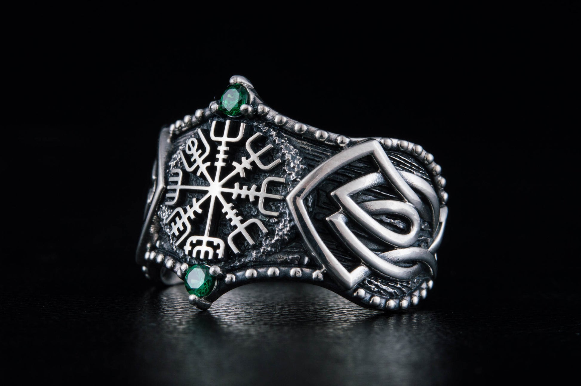 vkngjewelry Ring Handcrafted Vegvisir Symbol Norse Ornament Sterling Silver Ring