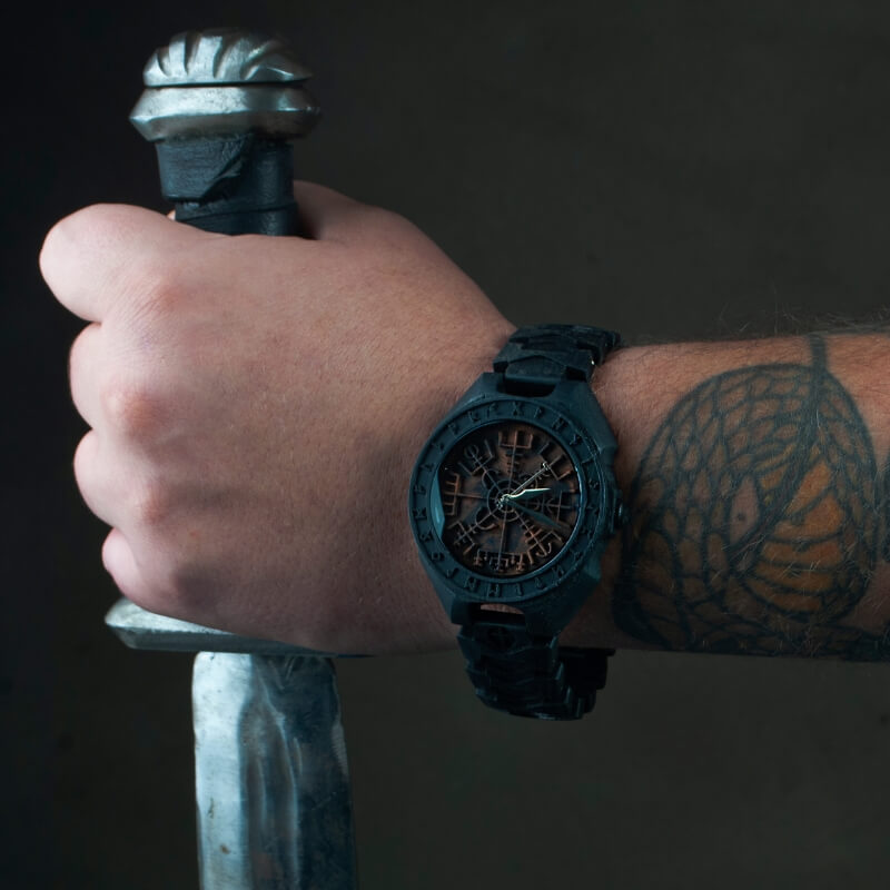 vkngjewelry Watches Vegvisir Viking Wooden Watch