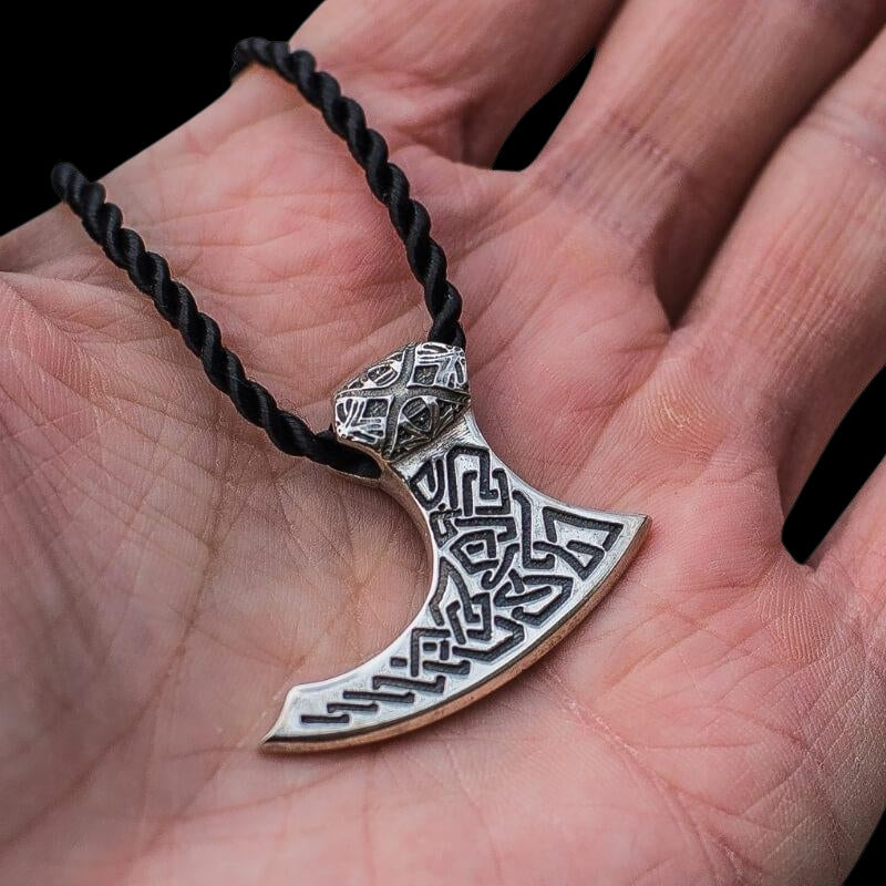 vkngjewelry Pendant Handcrafted Viking Axe Beautiful Ornement Sterling Silver Pendant