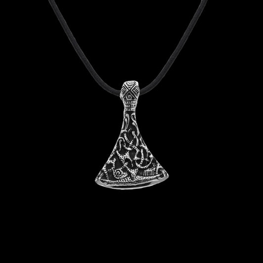 vkngjewelry Pendant Handcrafted Viking Axe Small Ornament from Mammen Village Sterling Silver Pendant