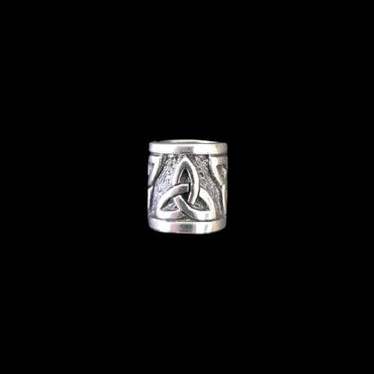 vkngjewelry Beads Sterling Silver Viking Beard Bead With Triquetra V6