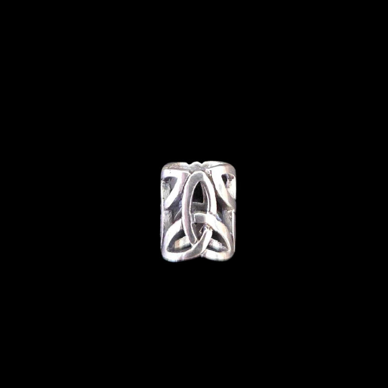 vkngjewelry Beads Sterling Silver Viking Beard Bead With Triquetra V3