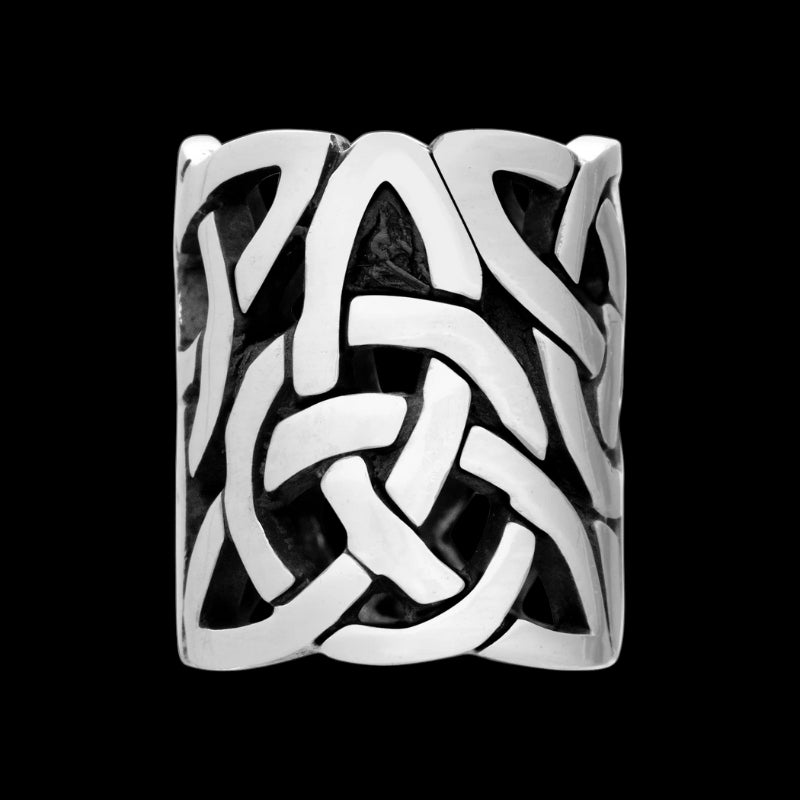 vkngjewelry Beads Sterling Silver Viking Beard Bead With Triquetra V3