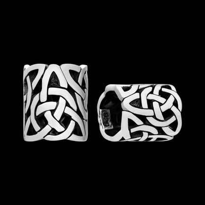 vkngjewelry Beads Sterling Silver Viking Beard Bead With Triquetra V3