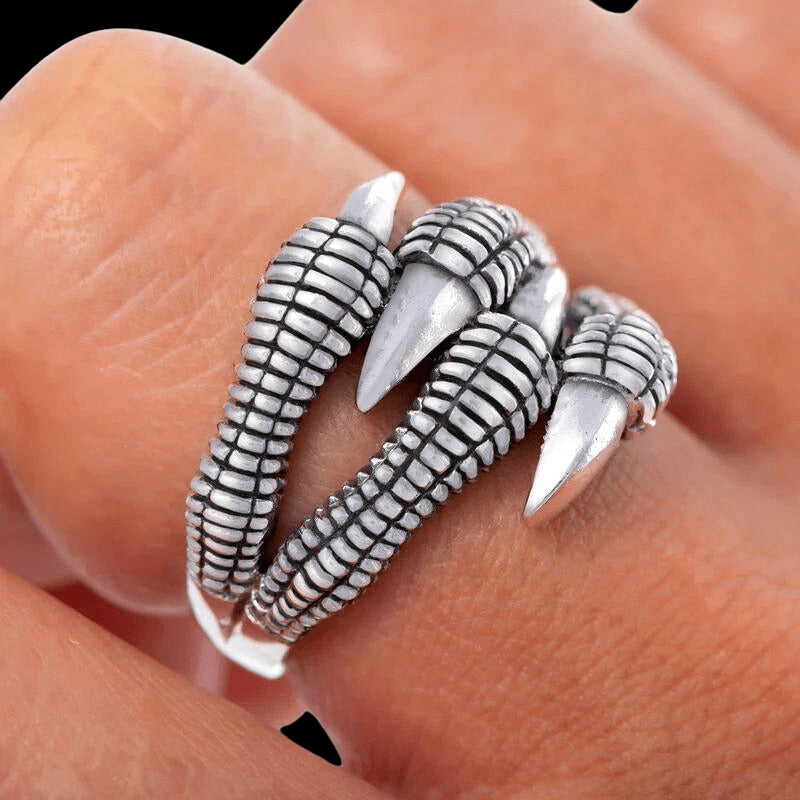 vkngjewelry Bagues Viking Dragon Nidhogg Claw Ring 925 Sterling Silver