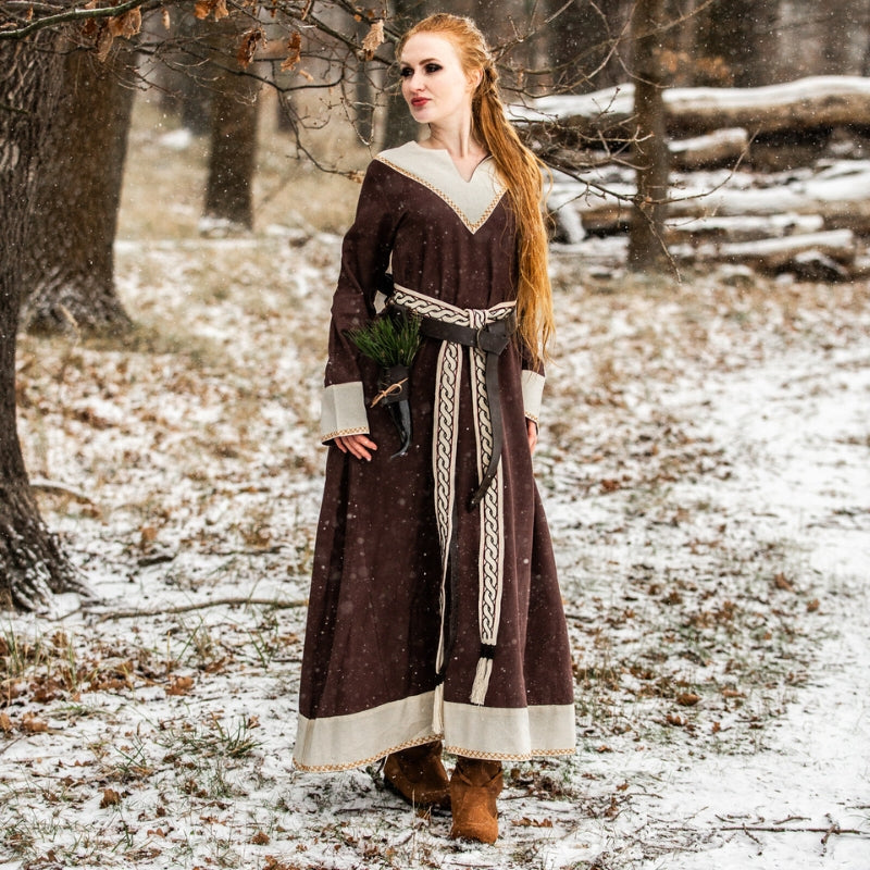 vkngjewelry Apparel & Accessories Viking Dress Jorunn Brown/Natural