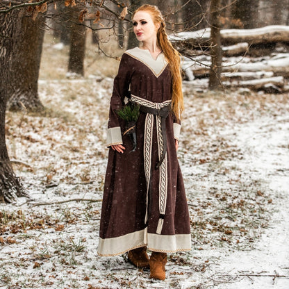 vkngjewelry Apparel & Accessories Viking Dress Jorunn Brown/Natural