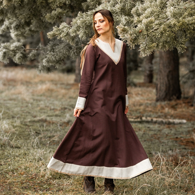 vkngjewelry Apparel & Accessories Viking Dress Jorunn Brown/Natural