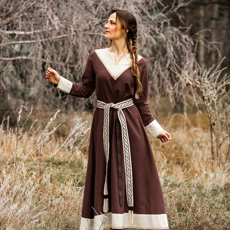 vkngjewelry Apparel & Accessories Viking Dress Jorunn Brown/Natural