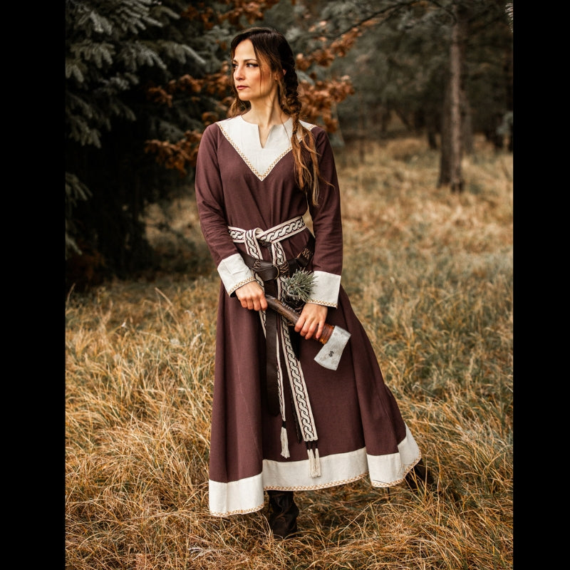 vkngjewelry Apparel & Accessories Viking Dress Jorunn Brown/Natural