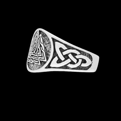 vkngjewelry Bagues Viking Knotwork Valknut Solid Band Ring 925 Sterling Silver