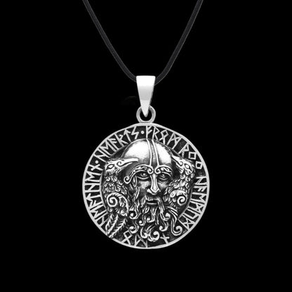 vkngjewelry Pendant ODIN HUGIN AND MUNIN RAVEN RUNES AMULET 925 STERLING SILVER