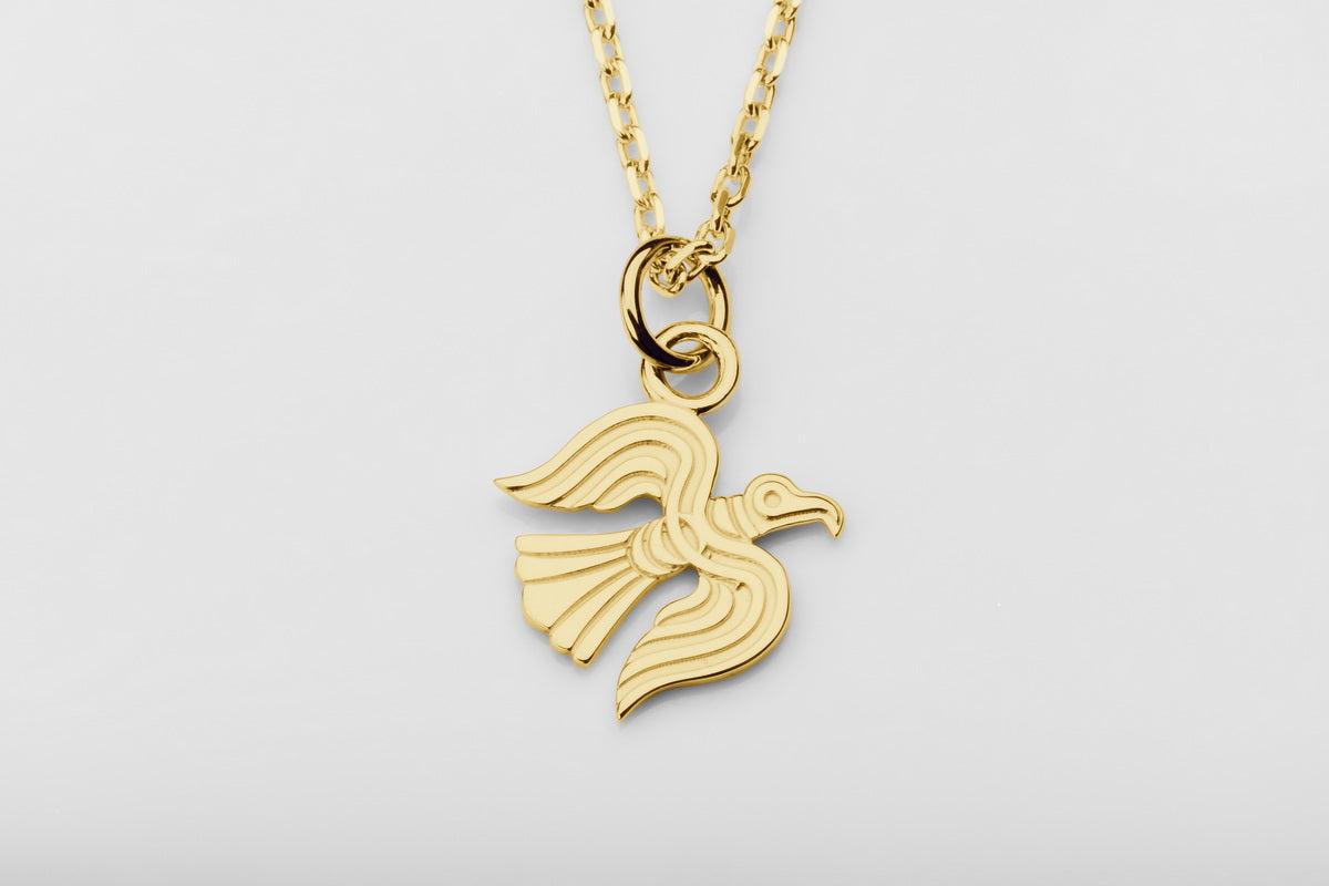 vkngjewelry Pendant Viking Raven Pendant in Gold – Symbol of Odin’s Wisdom