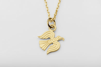 vkngjewelry Pendant Viking Raven Pendant in Gold – Symbol of Odin’s Wisdom