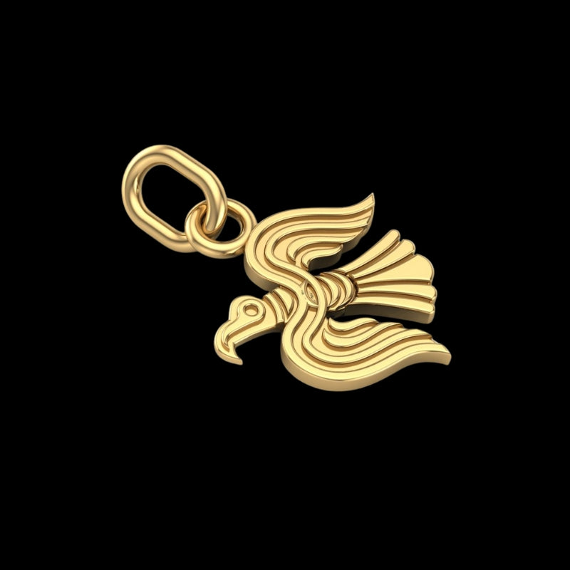 vkngjewelry pendentif Viking Raven Pendant in Gold – Symbol of Odin’s Wisdom