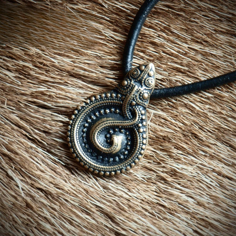 vkngjewelry Pendant Handcrafted Viking Snake Amulet From Gørding