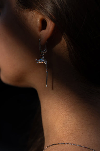 vkngjewelry Earrings Viking War Horn Carnyx Earrings Sterling Silver Jewelry