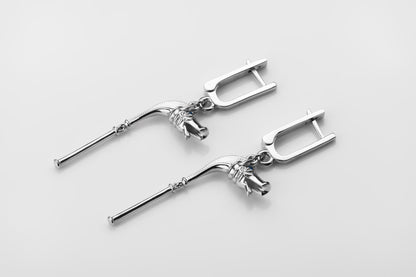 vkngjewelry Earrings Viking War Horn Carnyx Earrings Sterling Silver Jewelry