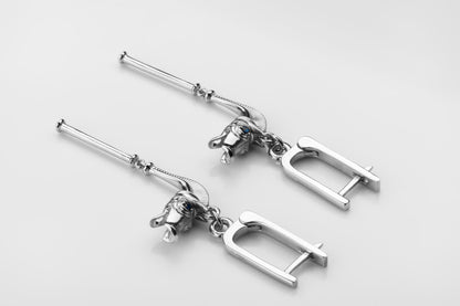 vkngjewelry Earrings Viking War Horn Carnyx Earrings Sterling Silver Jewelry