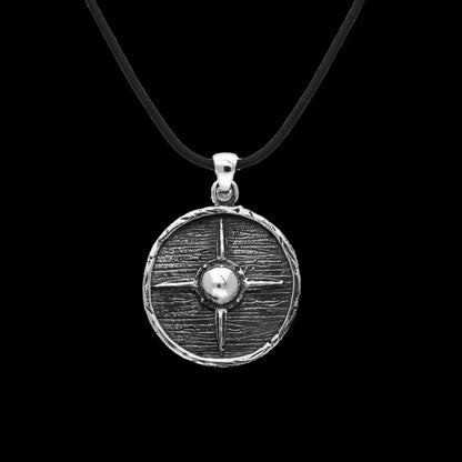 vkngjewelry Pendant Handcrafted Vikings Shield Necklace Unique Sterling Silver Pendant