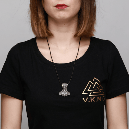 vkngjewelry Pendant Mjolnir Silver Hugin & Munin [Large]