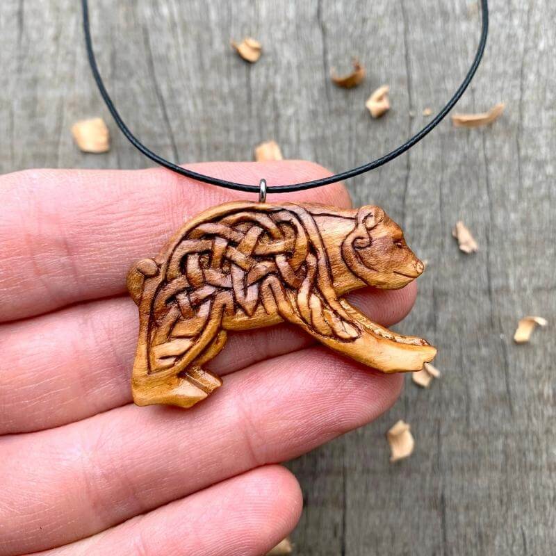 vkngjewelry Pendant Unique Plum Wood Viking Bear Pendant