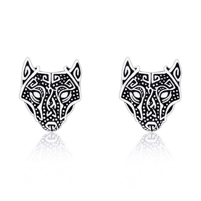 vkngjewelry bijoux Women's jewellery Wolf Set Pendant, Earrings and Ring