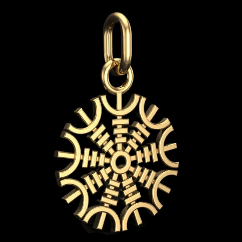 vkngjewelry pendentif Slim Helm Of Awe Gold pendant