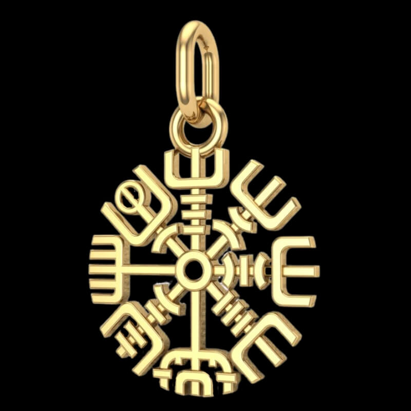 vkngjewelry pendentif Slim Vegvisir Gold pendant