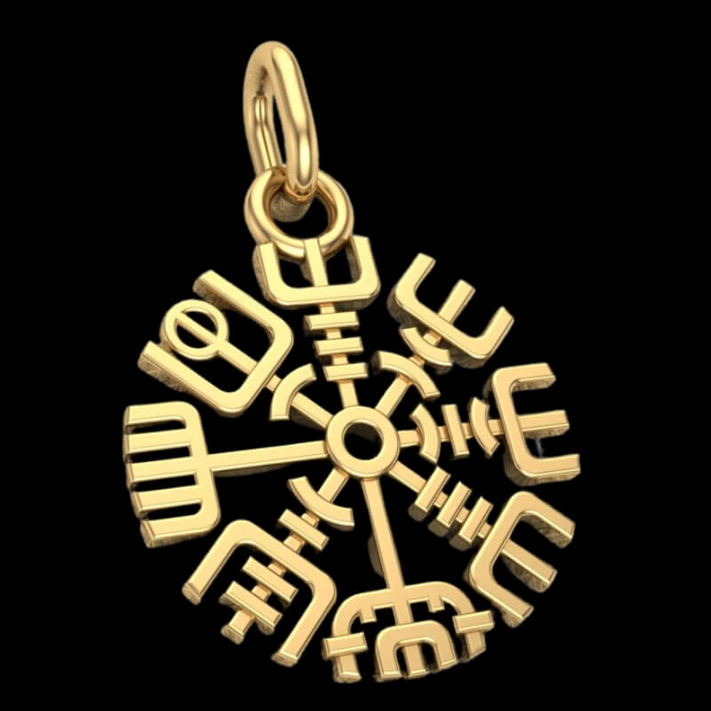 vkngjewelry pendentif Slim Vegvisir Gold pendant