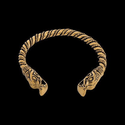 vkngjewelry Bracelet Viking Wolf Spiral Twisted Bronze Armring