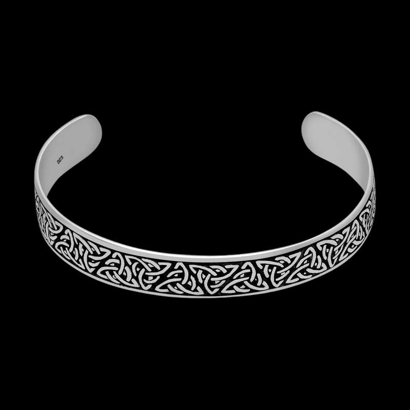 vkngjewelry Bracelet 925 Sterling Silver Celtic Triquetra Knots Bangle