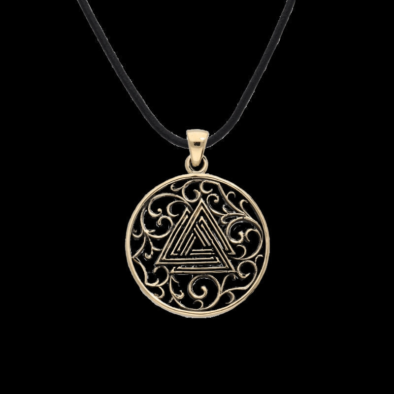 vkngjewelry Pendant Handcrafted Norse Valknut Symbol Bronze Pendant