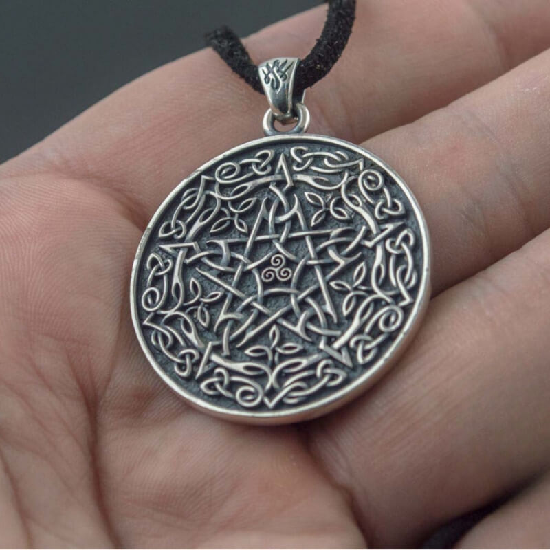 vkngjewelry Pendant Handcrafted Wicca Symbol Pendant Sterling Silver Handmade Jewelry