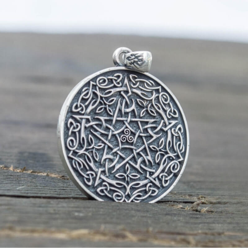 vkngjewelry Pendant Handcrafted Wicca Symbol Pendant Sterling Silver Handmade Jewelry