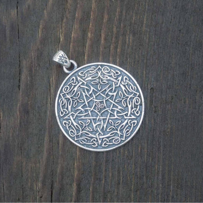 vkngjewelry Pendant Handcrafted Wicca Symbol Pendant Sterling Silver Handmade Jewelry