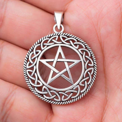 vkngjewelry Pendant Wiccan With Pentagram 925 Sterling silver Pendant