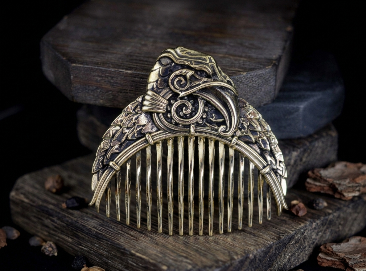 Handcrafted Eagle Solid Brass Beard Comb